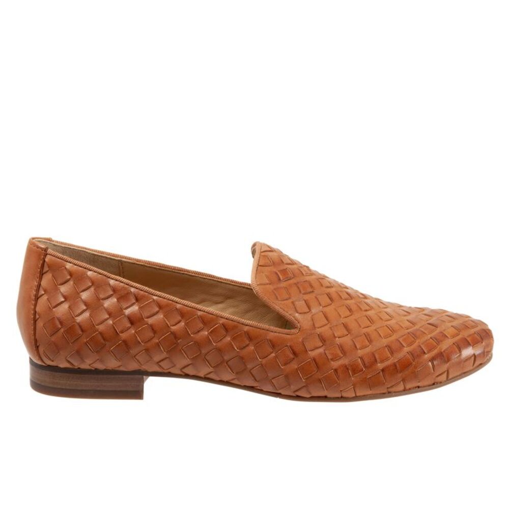 Trotters Woven Leather Slip-On Loafers in Cognac